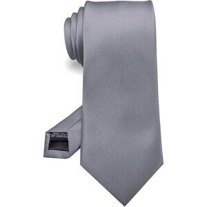 ⚡Men Grey Imported Silk Blend Solid Color Formal Stylish Affordable Neck Tie